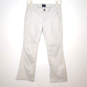 American Eagle Kick Boot Stretch Cotton Twill Pants Ivory Cream Size 12